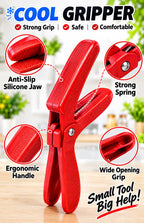 Cool Gripper Kitchen Tongs – Heat Resistant Hot Plate & Pan Lifter, Multi-Purpose Cooking Grip Tool