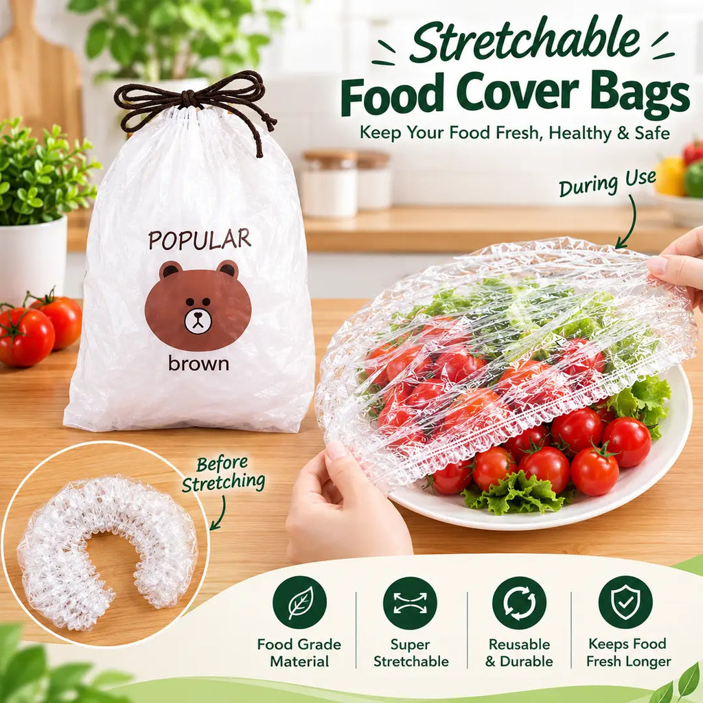 100pcs Reusable Food Cover Adjustable Disposable Food Cover
