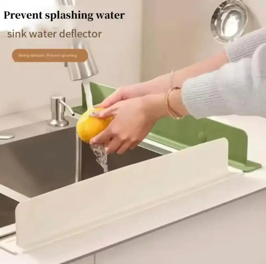 Green Silicone Sink Splash Guard for Kitchen & Bathroom