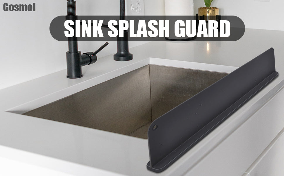 Kitchen Sink Splash Guard - Silicone Splash Guard for Water Sink, Bathtub, Faucet, Sink Backsplash Guard