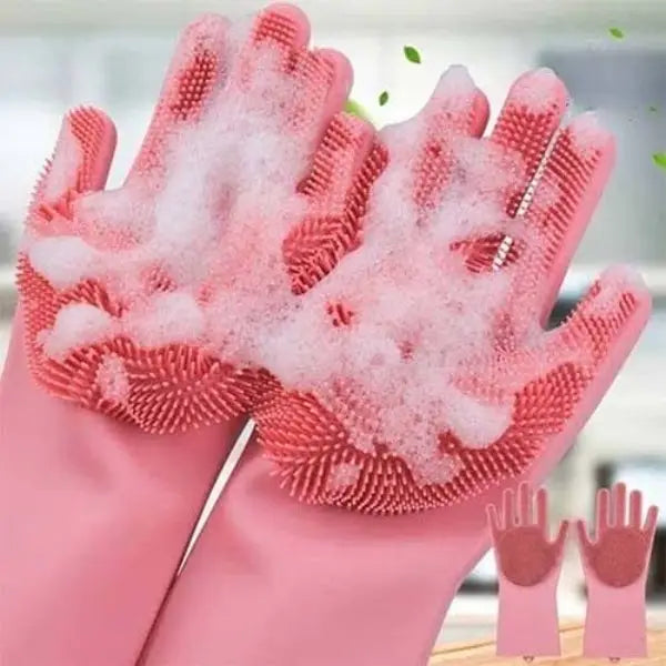 Silicone Dish Washing Gloves ,1 Pair,Random Color
