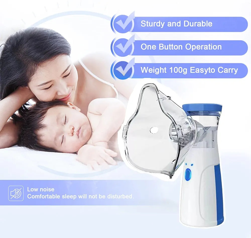 Portable Mesh Nebulizer, Effective for Cough, Asthma Silent and Compact Nebulizer Machine